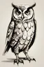 Placeholder: sketch of an standing owl front view