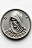 Placeholder: view of the word, Samarrrai , on a coin ,with picture of , hooded man head in the middle of the coin