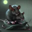 Placeholder: All Black Field mouse, cartoon, dark, high definition, ultra 8 k,