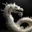 Placeholder: stylized white onyx chinese zodiac dragon with subscattering lighting, intricate carving, depth of field, dramatic, cinematic, studio lighting, low angle, reflection, diffuse light