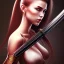 Placeholder: Beautiful women with katana sword