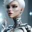 Placeholder: cyborg, white hair, sexy, perfect, real, dream