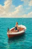 Placeholder: on a boat, in the style of Man Ray