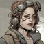 Placeholder: female, portrait,comic book, face, post-apocalypse