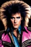 Placeholder: What Elvis Presley would look like if he were in a 1980s, big hair, glam rock band that wears facial makeup and crazy costumes