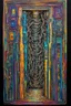 Placeholder: Verdical dimension; in the style of Hundertwasser and Giger