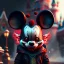 Placeholder: zombie mickey mouse hybrid, photorealism, movie screen capture, horror, sci-fi, evil, hungry, rotted