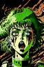 Placeholder: 90s anime sci fi green hair space Captain girl blood on face scared, rattled and shook, violent atmosphere, retro manga style, hyper detailed, Japanese horror, junji ito,