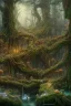 Placeholder: high-quality, fine-detail beautiful, breath-taking forest with gnarled trees, flowers, clear reflective lake, dragon sleeping, some mushrooms, tranquil, stunning, 8k resolution, intricate, digital art, detailed matte, volumetric lighting, George Grie, Anne Dittman, Anne Stokes, Lisa Parker, Selina French, Alphonse Mucha