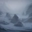 Placeholder: lost, feeling, winter landscape, ice field, crystals, surreal, dreamlike, foggy