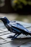 Placeholder: an origami crow in a real world