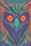 Placeholder: Reptile angel, shiny red eyes, scary, barf art, highly detailed pixel art, scifi, retro, neon fluorescent aura, extreme attention to details, exaggerated, strange