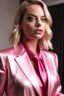 Placeholder: fat margot robbie in pink satin suit