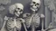 Placeholder: Skeleton Couple Posing Suggestively In Vintage 1940s Hollywood Grandeur