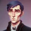 Placeholder: Portrait of a 30 year old warlock like Sherlock Holmes and Mary Poppins