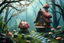 Placeholder: A fairy in a mushroom forest village