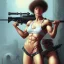 Placeholder: bodybuilder scared woman holding rifle gerald brom