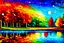 Placeholder: Colorful autumn landscapes in the style of expressionist paintings contemplating oil paintings, Van Gogh, Klimt, Renoir Bokeh beautiful dreamy view of Van Gogh Yossi Kotler art