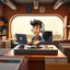 Placeholder: 3-d render cartoonish classic inside a dj vinyl record shop record store