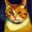 Placeholder: Portrait of a cat by Van Gogh