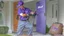 Placeholder: fedex driver with a chainsaw at the front door