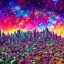 Placeholder: colorful galaxy abandoned city