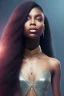 Placeholder: A black woman with long hair, fantasy setting, ethereal, soft lighting