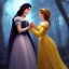 Placeholder: Snow White shaking hands with Cinderella, d & d, fantasy, intricate, elegant, highly detailed, digital painting, artstation, concept art, matte, sharp focus, illustration, hearthstone, art by artgerm and greg rutkowski and alphonse mucha, 8k Photoshoot, Light Mode, 4D, Ultra-HD, Super-Resolution, Angelic, Good, Refreshing, Essence, Natural Moody Cinematic Soft volumetric Light, Beautiful Lighting, Glowing, Glossy, Shiny, Shimmering, insanely detailed and intricate, hypermaximalist, elegant, orna