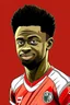 Placeholder: Bukayo Saka English-Nigerian footballer ,cartoon 2d