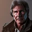 Placeholder: portrait of harrison ford as captain han solo, brown eyes, realistic, rough facial skin, cinematic lighting, photorealistic, volumetric light and shadow, hyper HD, octane render, unreal engine, insanely detailed and intricate, hyper-realistic, space background