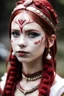 Placeholder: Princess with red skin and white facial markings