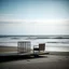 Placeholder: A minimalist photography of some metaphysical objects made of steel in an empty room, beach and sea in the background, dadaism and brutalism