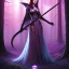 Placeholder:  Woman witch in the dark forest