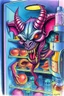 Placeholder: colorful pen and airbrush of twisted demon in the fridge as fantasy art in the style of giger and escher