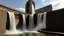 Placeholder: The image shows a large dam with a waterfall surrounded by skyscrapers. The dam is brown and has a large arch. The waterfall is powerful, falling over the dam and filling a large moat. Skyscrapers are visible on both sides of the dam and rise into the sky.