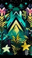 Placeholder: Pop art deco Jungle in metallic gradient colors, prismatic, galaxy