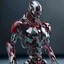 Placeholder: Robot humanoide, calidad ultra, hiperdetallado, intrincado, maximalista, colores plateado y rojo, 8k 3D, cuerpo completo