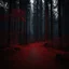 Placeholder: a dark forest view, amidst an ambiance of red hues and romantic undertones.