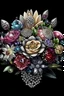 Placeholder: realistic image of a bouquet of flowers made of diamonds