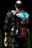 Placeholder: robot, back pack, transparent, sci fi, punk, color, neon