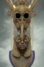 Placeholder: Aztec male African Egyptian alien, cracks in the voodoo head, wicked, eyes, crown, Elephant, 8k, finely detailed, photo realistic, tiger turquoise skull head gold dragon space alien snow skeleton gold hornytoad silver crown silver eyes