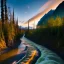 Placeholder: Raging River at sunrise in alaska by Sydney Laurence