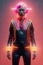 Placeholder: MCU Portrait, Front image. cyberpunk Asian woman, pink short hair. Ceramic, rabbit mask, latex suit. Red, black, gold, color. Punk style, minimal details. highly detailed, concept art, smooth, unreal engine 5, god rays, ray tracing, RTX, lumen lighting, ultra detail, volumetric lighting, 3d, finely drawn, high definition, high resolution.