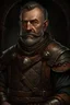 Placeholder: portrait of an fantasy dnd gruff serious old made of stone wearing leather armor