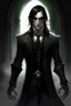 Placeholder: the dark butler, elf with dark hair, dark clothes, shadow magic