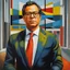 Placeholder: Gustavo Petro president of Colombia oil painting art Bauhaus 8k