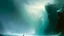 Placeholder: A mint colored frozen peak with a cave in a blizzard painted by Ivan Aivazovsky