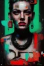 Placeholder: Ultra detailed medium portrait painting of "no exit sign" matrix effects, punk visual art, punk art aesthetic, graffiti art, pop surrealism, collage art, cluttered paint glitches