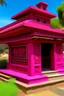 Placeholder: A magenta psychic library painted by Frank Lloyd Wright