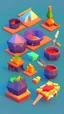 Placeholder: low poly oyun ui yemekler cartoon tarzı